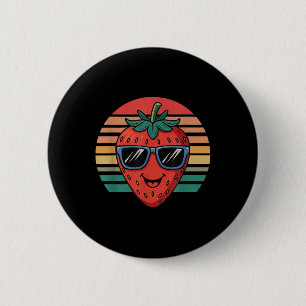 Retro Strawberry Neuartiger Spaß für Männer Frauen Button