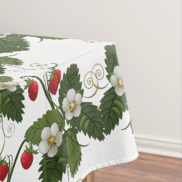 Retro Strawberry-Pflanze mit Gold-Wirbel Tischdecke