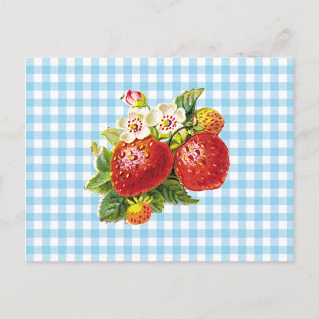 Retro Strawberry Postkarte (Vorderseite)