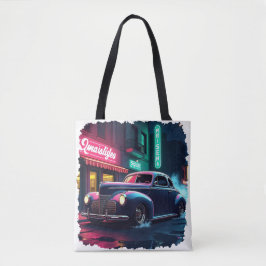 Retro Street Scene Art Tasche