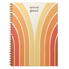 Retro Streifen 70er 80er Orange Gelb Notizblock