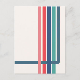 Retro Streifen Abstrakt Art Postkarte