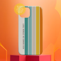 Retro Streifen aquamarin orangefarbenes Gold mit S