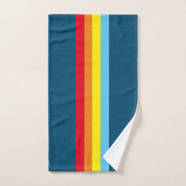 Retro-Streifen-Badehandtücher (Navyblau Multi) Badhandtuch Set