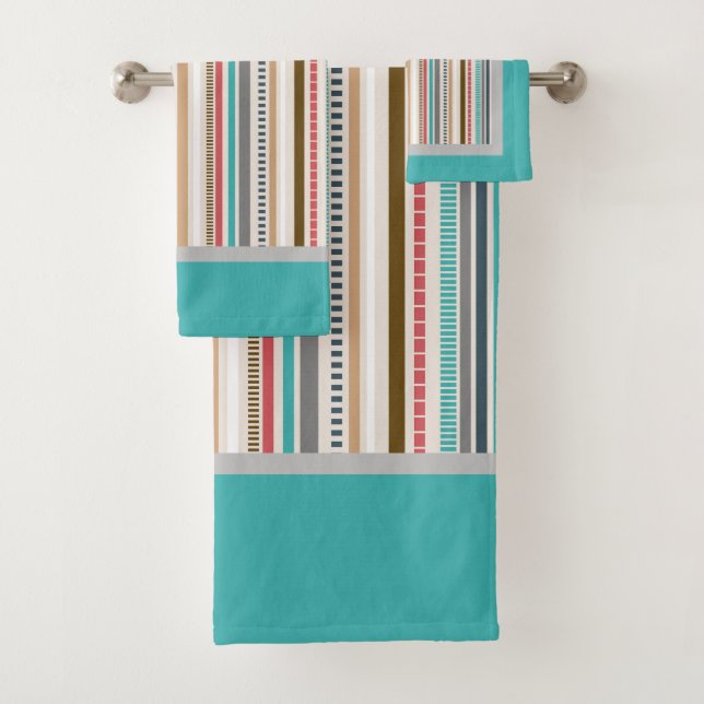 Retro-Streifen Badhandtuch Set (Insitu)
