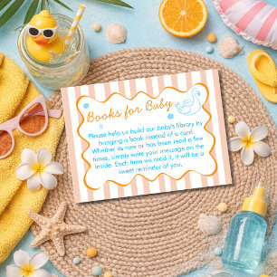 Retro-Streifen Bücher für Baby Sommer Baby-Party Begleitkarte