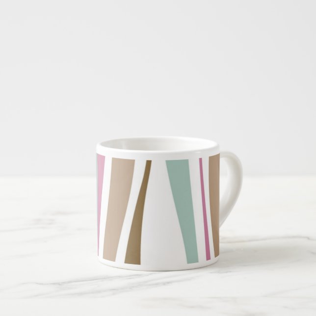 Retro Streifen Espressotasse (Vorderseite Rechts)