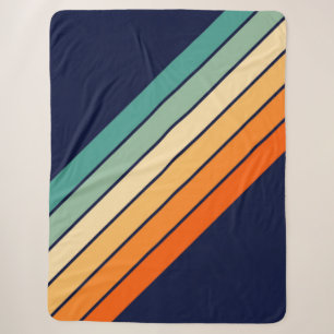 Retro Streifen farbenfroh gestreifter 70er 80er De Sherpadecke