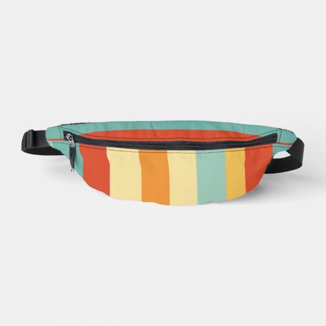 Retro-Streifen-Farbmuster Bauchtasche (Vorderseite)