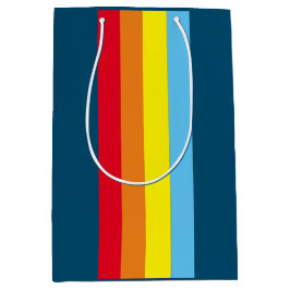 Retro Streifen Geschenktasche (Navy Blue Multi) Mittlere Geschenktüte