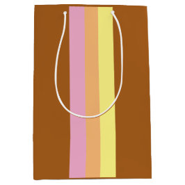 Retro Streifen Geschenktasche (Orange Multi) Mittlere Geschenktüte