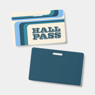 Retro-Streifen-Hall-Pass für Lehrer-Lanyard-Abzeic Ausweis