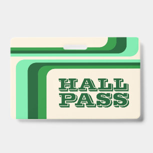 Retro-Streifen-Hall-Pass für Lehrer-Lanyard-Abzeic Ausweis