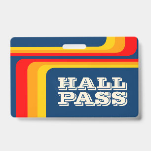 Retro-Streifen-Hall-Pass für Lehrer-Lanyard-Abzeic Ausweis