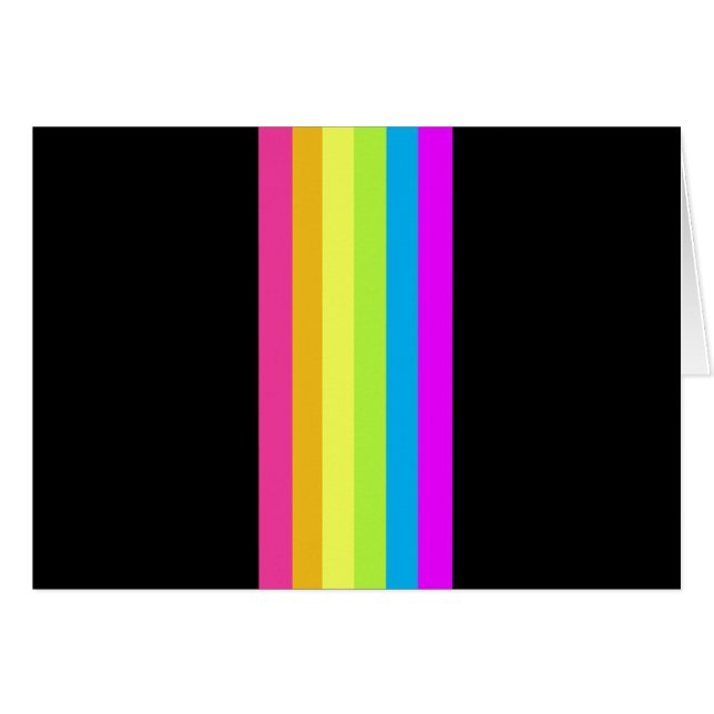 Retro Streifen Leere Karten (Schwarz & Neon Multi) (Vorderseite (Horizontal))