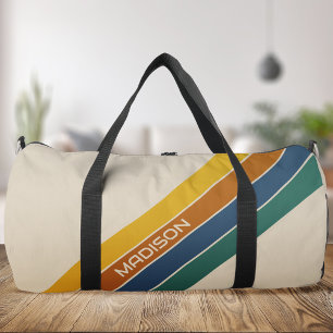 Retro-Streifen-Monogramm Duffle Bag
