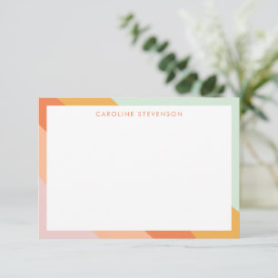 Retro-Streifen Orange-Minz-Pastell Personalisierte Dankeskarte