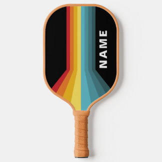 Retro Streifen Personalisiert Pickleball Schläger