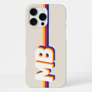 Retro-Streifen personalisiertes Initial-Monogramm iPhone 16 Pro Max Hülle