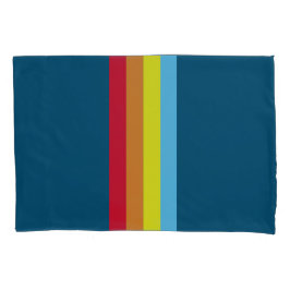 Retro Streifen Pillowcase (Navy Blue Multi) Kissenbezug