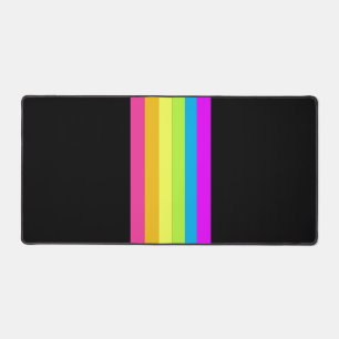 Retro-Streifen-Schreibtischunterlage (Schwarz und  Schreibtischunterlage