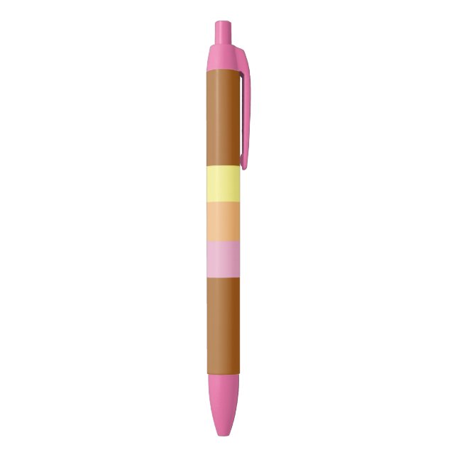Retro Streifen Stifte (Orange Multi) Kugelschreiber (Unterseite (Vertikal))