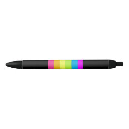 Retro Streifen Stifte (Schwarz & Neon Multi) Kugelschreiber