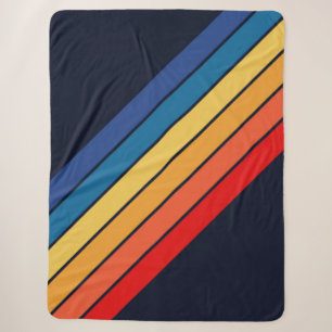 Retro-Streifen Stylische Linien Gestreiftes 70er 8 Sherpadecke