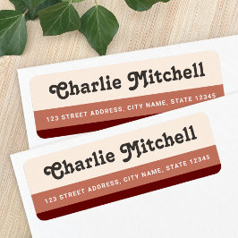 Retro-Streifen Terrakotta, braun, Rücksendeadresse