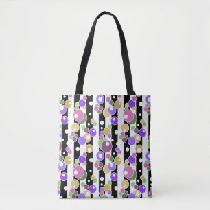 Retro-, Streifen- und Polka-Punkte Tasche