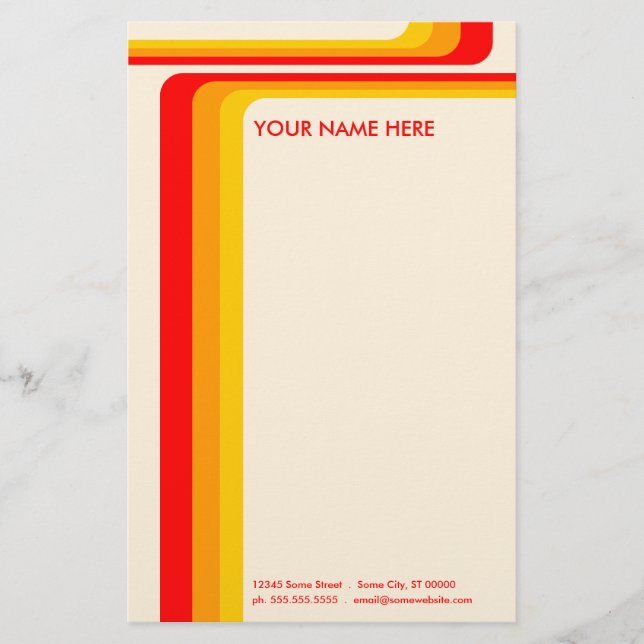 Retro Streifen: v.2: Briefpapier (Vorderseite)