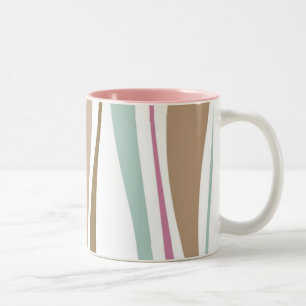 Retro-Streifen Zweifarbige Tasse