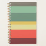 Retro-Streifenmuster Planer<br><div class="desc">Planer mit horizontal gestreiftem Hintergrund in einem Retro-inspirierten Farbschema.</div>