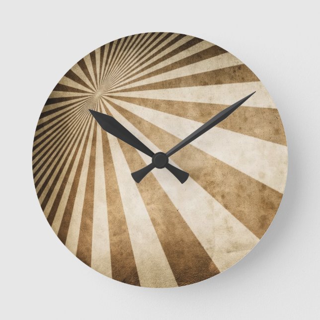 Retro Streifenmusterhintergrund Runde Wanduhr (Vorderseite)
