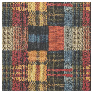 Retro Strick Patchwork - Gemütlicher Herbst Boho V Stoff