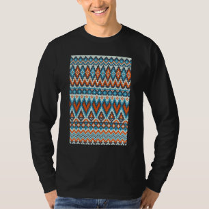 Retro Stricken Häkeln  Strickerin Ethnische Pixelk T-Shirt