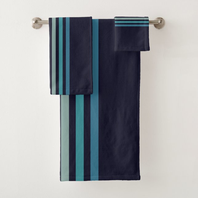 Retro Strip 70er Minimalistisches Muster Badhandtuch Set (Insitu)