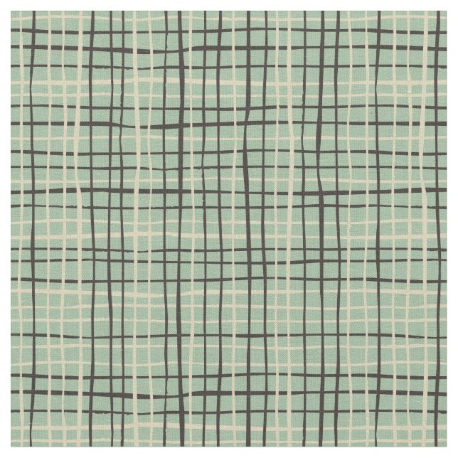 Retro Strip art l Sage green Stoff (Nahaufnahme)