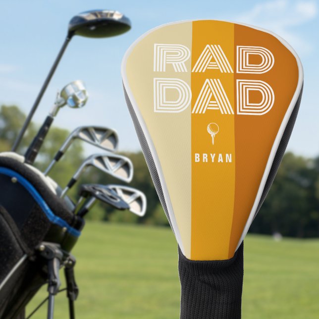 Retro Strip Krasser Vater Golf Headcover (Retro Striped Rad Dad Golf Head Cover
)