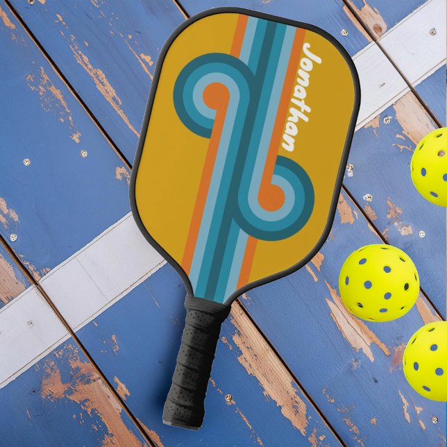 Retro Strip Loop mit Name Pickleball Schläger (Von Creator hochgeladen)