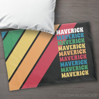 Retro Strip Muster - Rainbow Colors Stacks Name