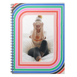 Retro Stripe 1970er Jahre - Anpassbares Foto-Noteb Notizblock
