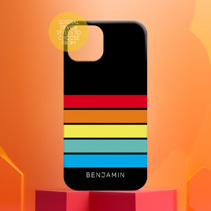 Retro Stripe Muster Regenbogen Vintages Ambiente Case-Mate iPhone 14 Hülle