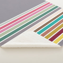Retro Stripe Muster Sherpa Blanket Sherpadecke