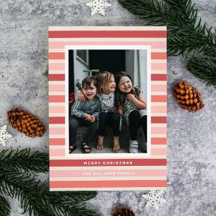 Retro Stripe Schattierungen Rosa Foto Weihnachten