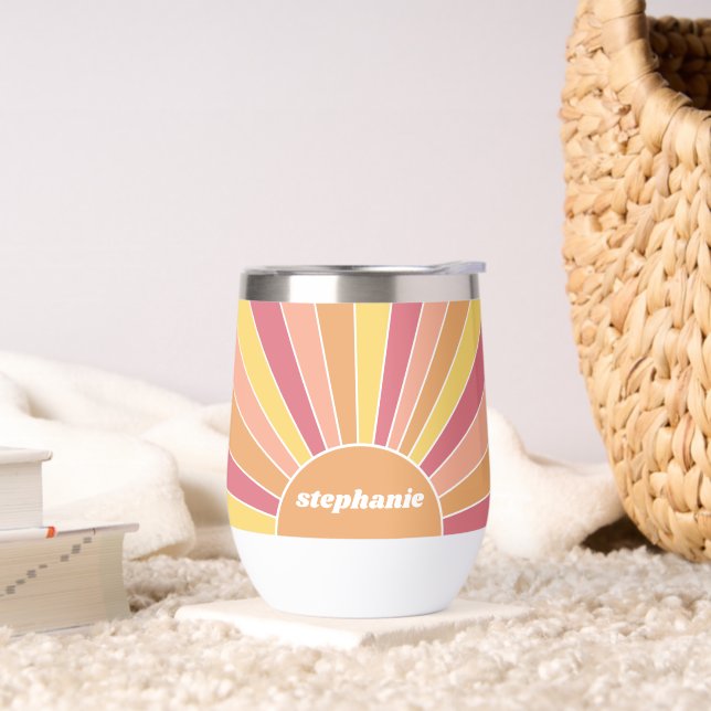 Retro Stripe sunrise - pastellfarbener Regenbogens (Wohnzimmer)