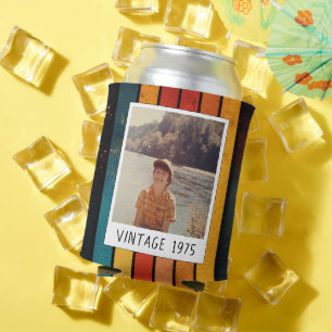 Retro Stripe Vintag 1975 50. Geburtstag Foto Dosenkühler