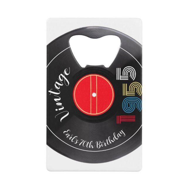 Retro Stripe Vinyl Record 1955 70e anniversaire (Devant)