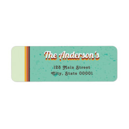 Retro Striped 70's Address Labels