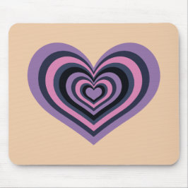 Retro Striped Heart Mouse Pad Mousepad